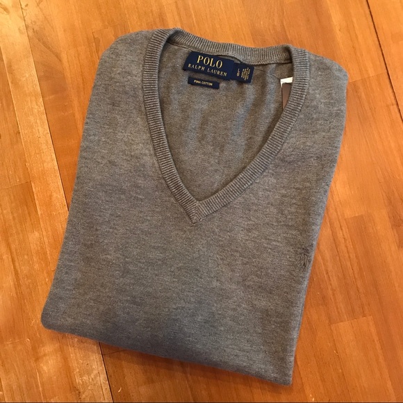 POLO RALPH LAUREN Pima Cotton V-Neck Sweater - Picture 3 of 4